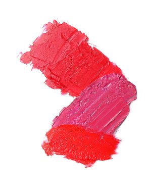 Beyaz arkaplanda parlak ruj izleri