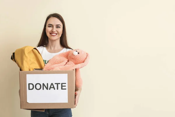 Volontariato Con Donazioni Orfani Sfondo Colori — Foto Stock