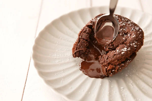 Tasty Chocolate Cake Plate — Stock Photo, Image