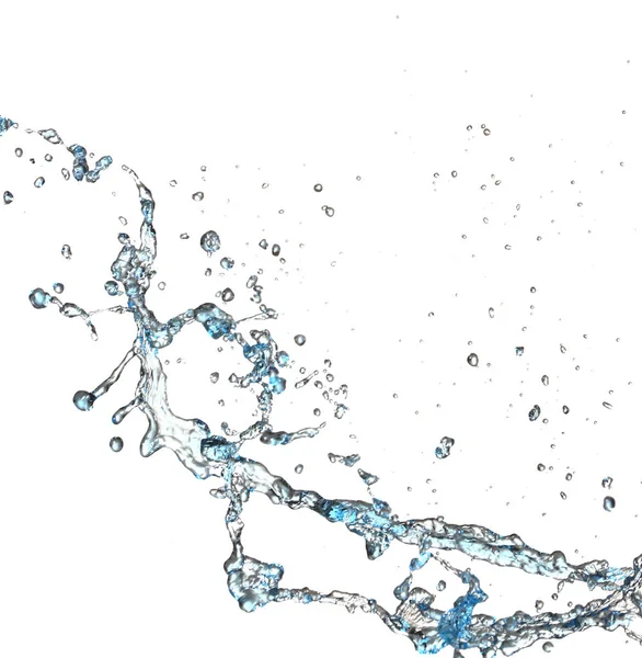 Splash Água Sobre Fundo Branco — Fotografia de Stock