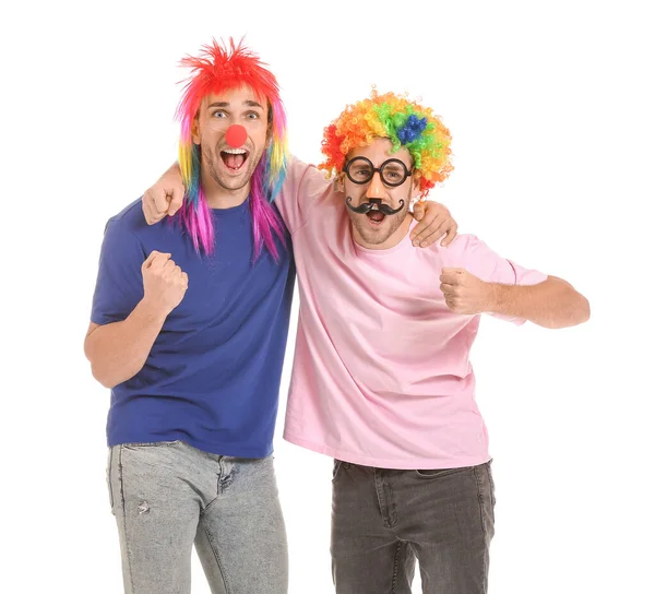 People Funny Disguise White Background April Fools Day Celebration Royalty Free Stock Images