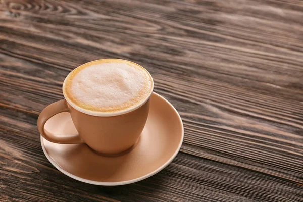 Tasse Heißen Kaffee Auf Holztisch — Stockfoto