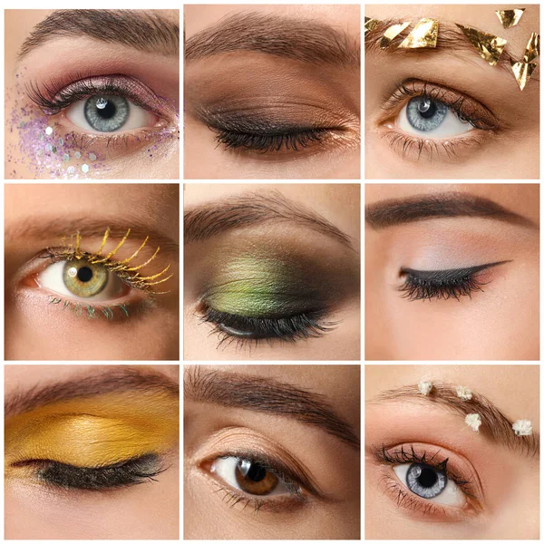 Oči Mladých Žen Krásným Make Upem Detailní — Stock fotografie
