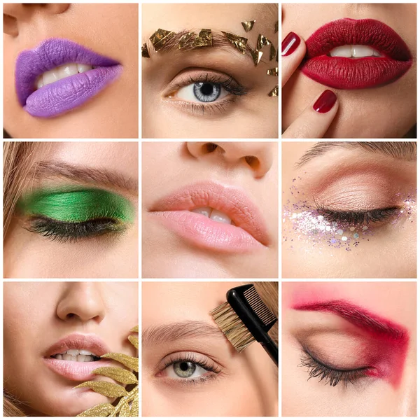 Diferentes Mujeres Jóvenes Moda Con Maquillaje Brillante — Foto de Stock
