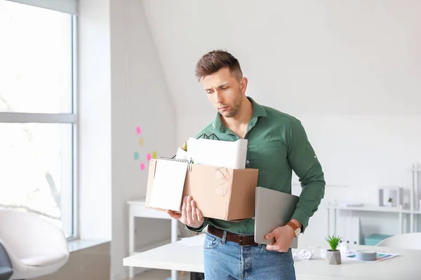 Sad Fired Man Office — Stock Photo, Image