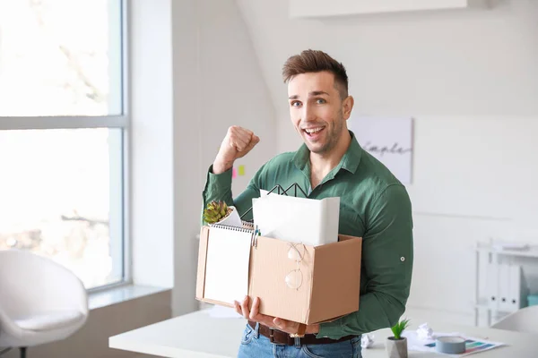 Happy Fired Man Office — Stock Photo, Image
