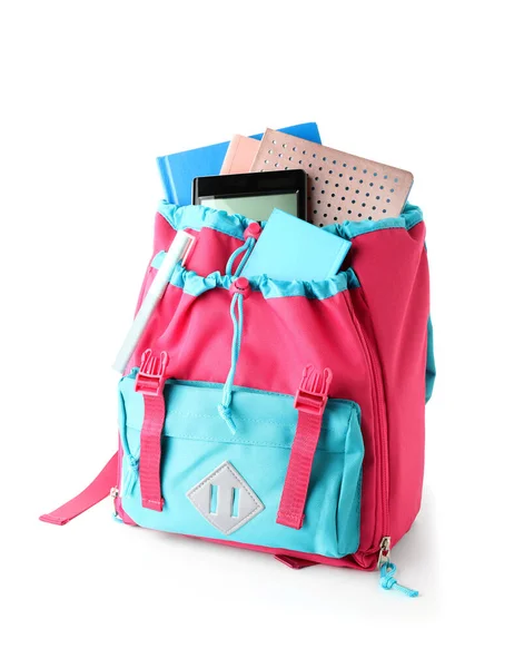 School Backpack White Background — Stock Photo, Image