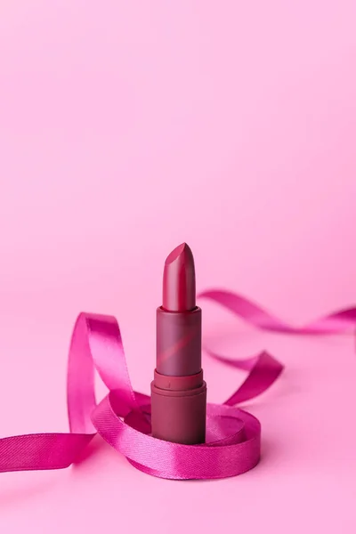Lipstick Ribbon Color Background — Stock Photo, Image