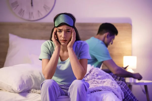 Young Woman Suffering Insomnia Home — Stock Photo, Image