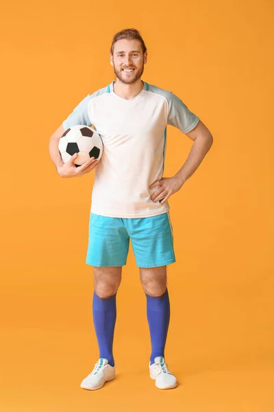 Male Football Player Color Background — Stock Photo, Image