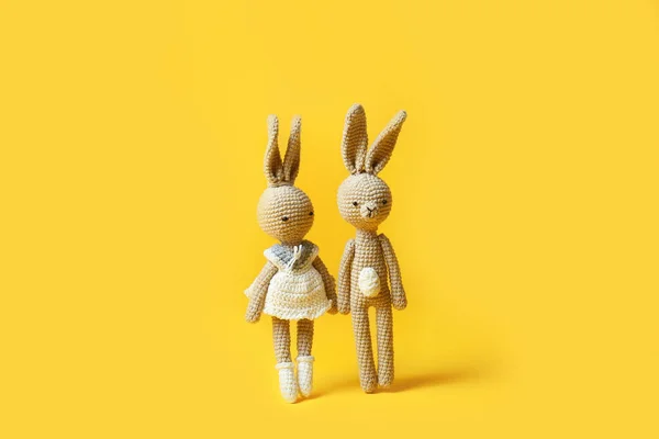 Cuddly Bunnies Color Background — Stock Photo, Image