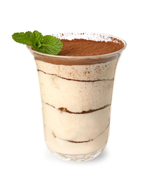 Tasty Tiramisu White Background — Stock Photo, Image