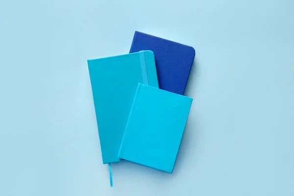 Cuadernos Sobre Fondo Color Vista Superior —  Fotos de Stock