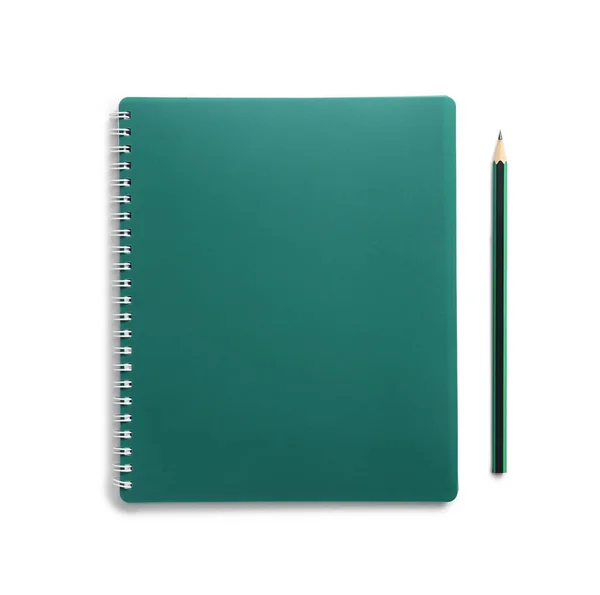 Notebook Tužkou Bílém Pozadí — Stock fotografie