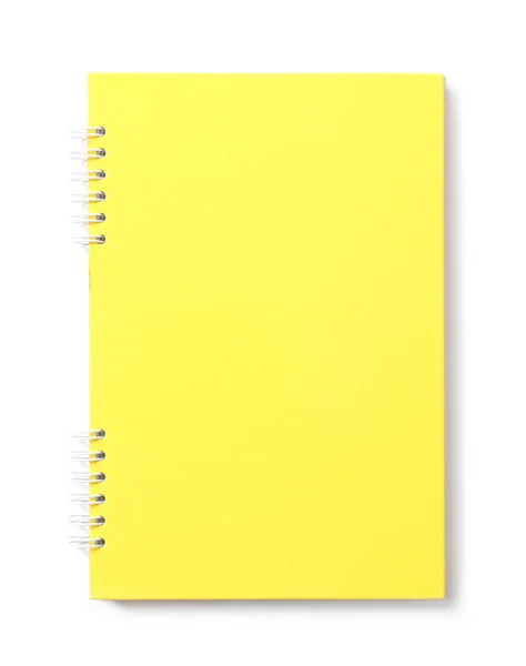 Caderno Sobre Fundo Branco Vista Superior — Fotografia de Stock