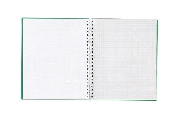 Quaderno Sfondo Bianco Vista Dall Alto — Foto Stock