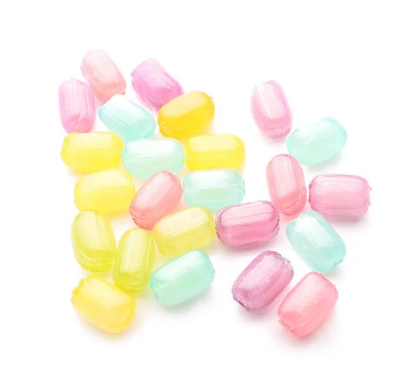 Bonbons Sucrés Sur Fond Blanc — Photo