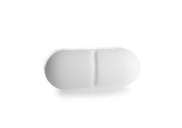 Jedna Pilulka Bílém Pozadí — Stock fotografie