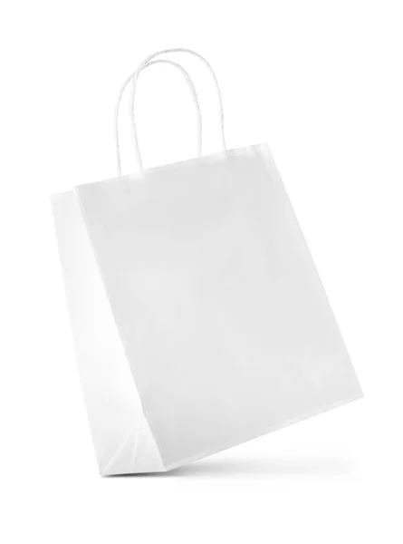 Bolsa Compras Papel Sobre Fondo Blanco — Foto de Stock