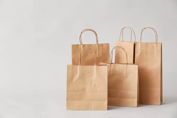 Paper Shopping Bags Light Background — Stock Photo, Image