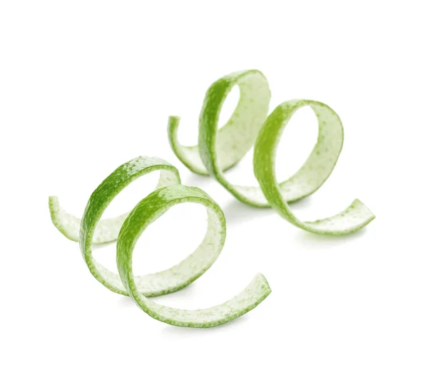 Peel Green Lime White Background — Stock Photo, Image