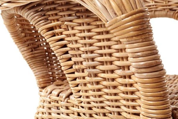 Wicker Armchair White Background Closeup — Stock Photo, Image