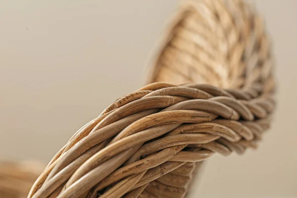 Wicker Armchair Grey Background Closeup — Stock Photo, Image