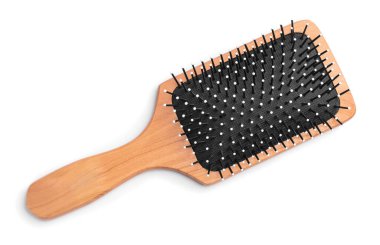 Beyaz arkaplanda saç fırçası