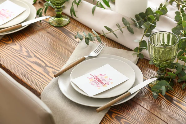 Table Setting Card Mother Day Dinner — Stock Photo, Image