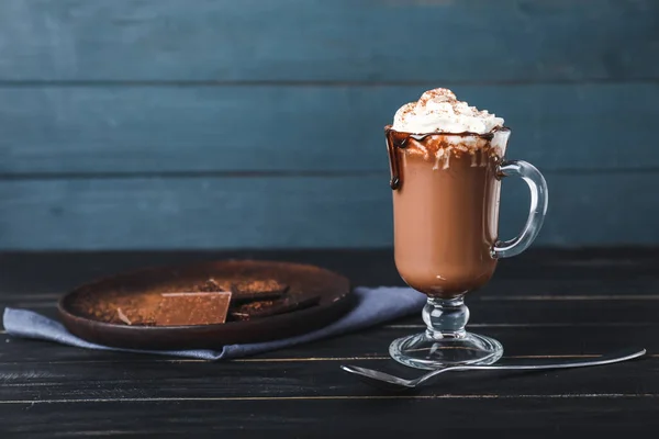 Cup Hot Chocolate Table — Stock Photo, Image