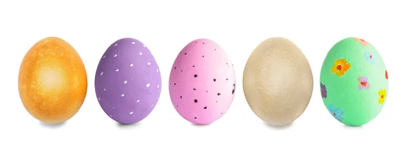 Beautiful Easter Eggs White Background — Stock Photo, Image