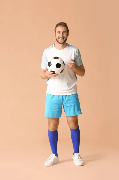 Giocatore Calcio Maschile Sfondo Colori — Foto Stock