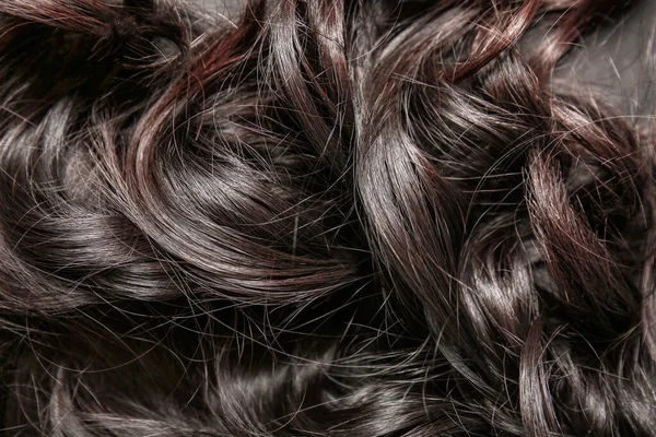 Кудрявые Темные Женские Волосы Крупный План — стоковое фото