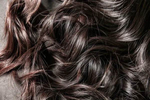 Curly Female Hair Dark Background Closeup — Stock Photo, Image