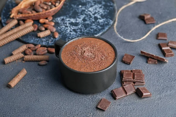 Copa Chocolate Caliente Mesa — Foto de Stock