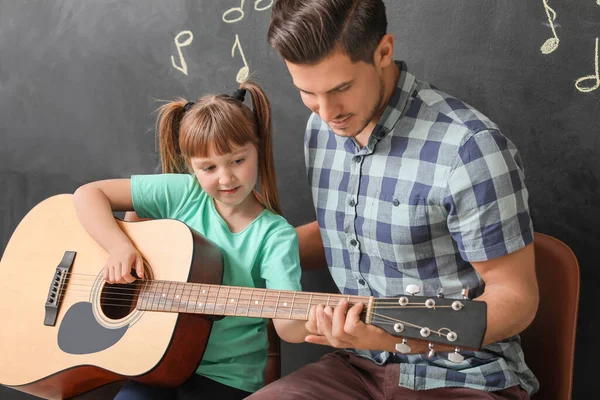 Teacher Giving Music Lessons School — Stockfoto