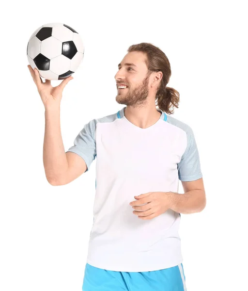 Male Football Player White Background — Stock Photo, Image