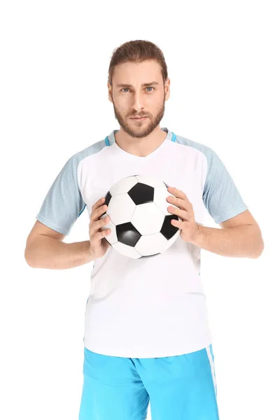 白い背景の男性サッカー選手 — ストック写真