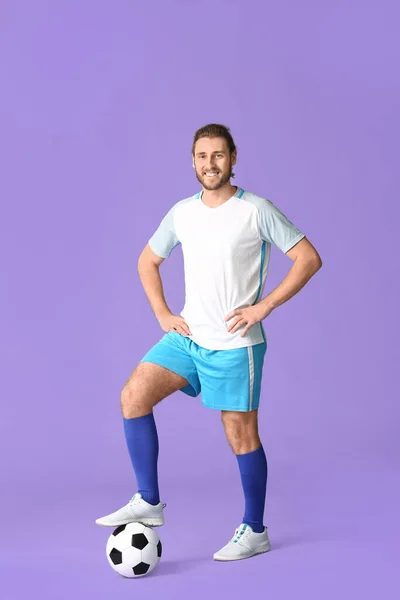 Male Football Player Color Background — Stock Photo, Image