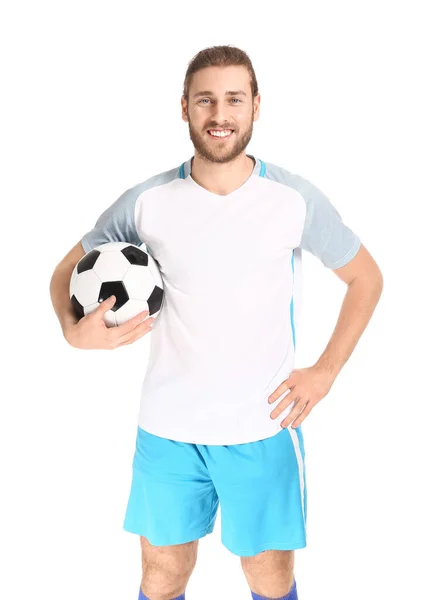 Male Football Player White Background — Stock Photo, Image