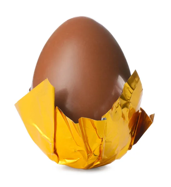 Söt Choklad Ägg Vit Bakgrund — Stockfoto