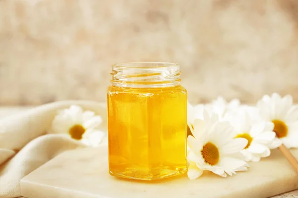 Jar Sweet Honey Table — Stock Photo, Image