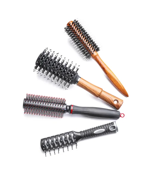 Hair Brushes White Background — Stock Photo, Image