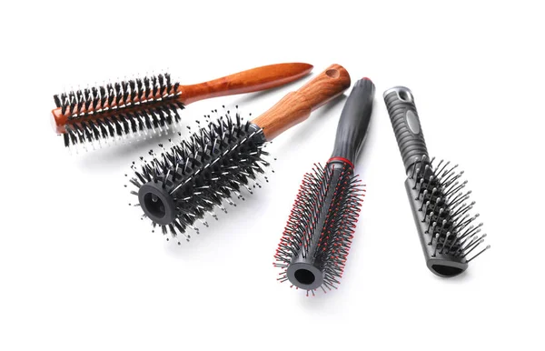 Hair Brushes White Background — Stock Photo, Image