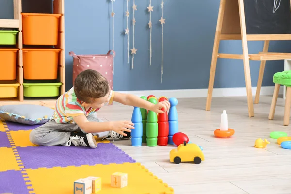 Cute Little Boy Playing Home — Stock Photo, Image