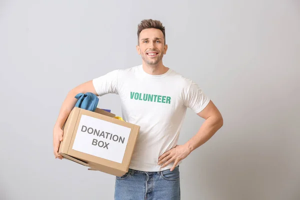 Volunteer Donations Orphans Grey Background — Stock Photo, Image