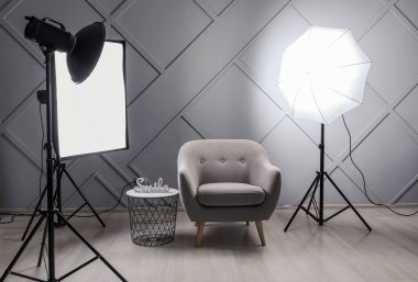 Modern Ekipmanlı Fotoğraf Stüdyosunun İçi