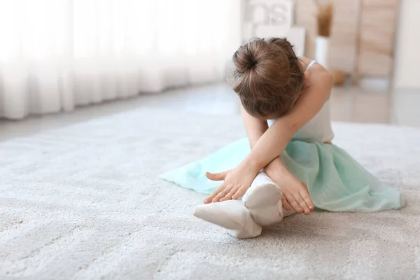 Cute Little Ballerina Home — Stock Photo, Image