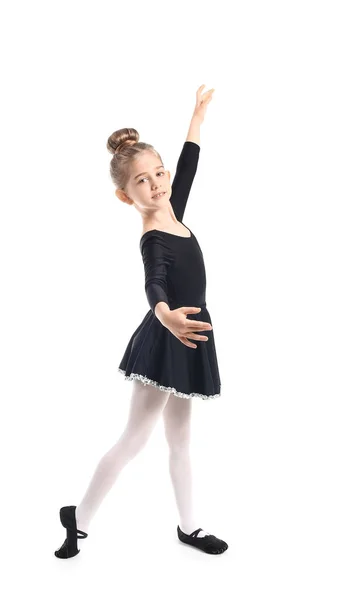 Niedliche Kleine Ballerina Auf Weißem Hintergrund — Stockfoto