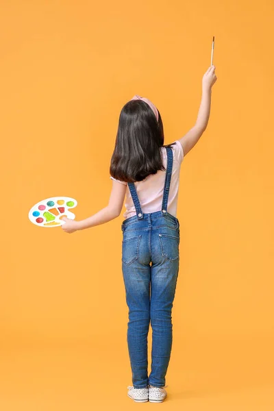 Schattig Klein Kunstenaar Kleur Achtergrond — Stockfoto